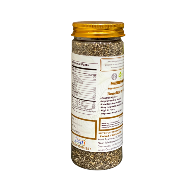 Moni Ayurveda Chia Seeds - Best for Diabetes, Helps in Weight Loss, Rich in Nutrients, Improves Digestive Health & Helps in Joint Pain