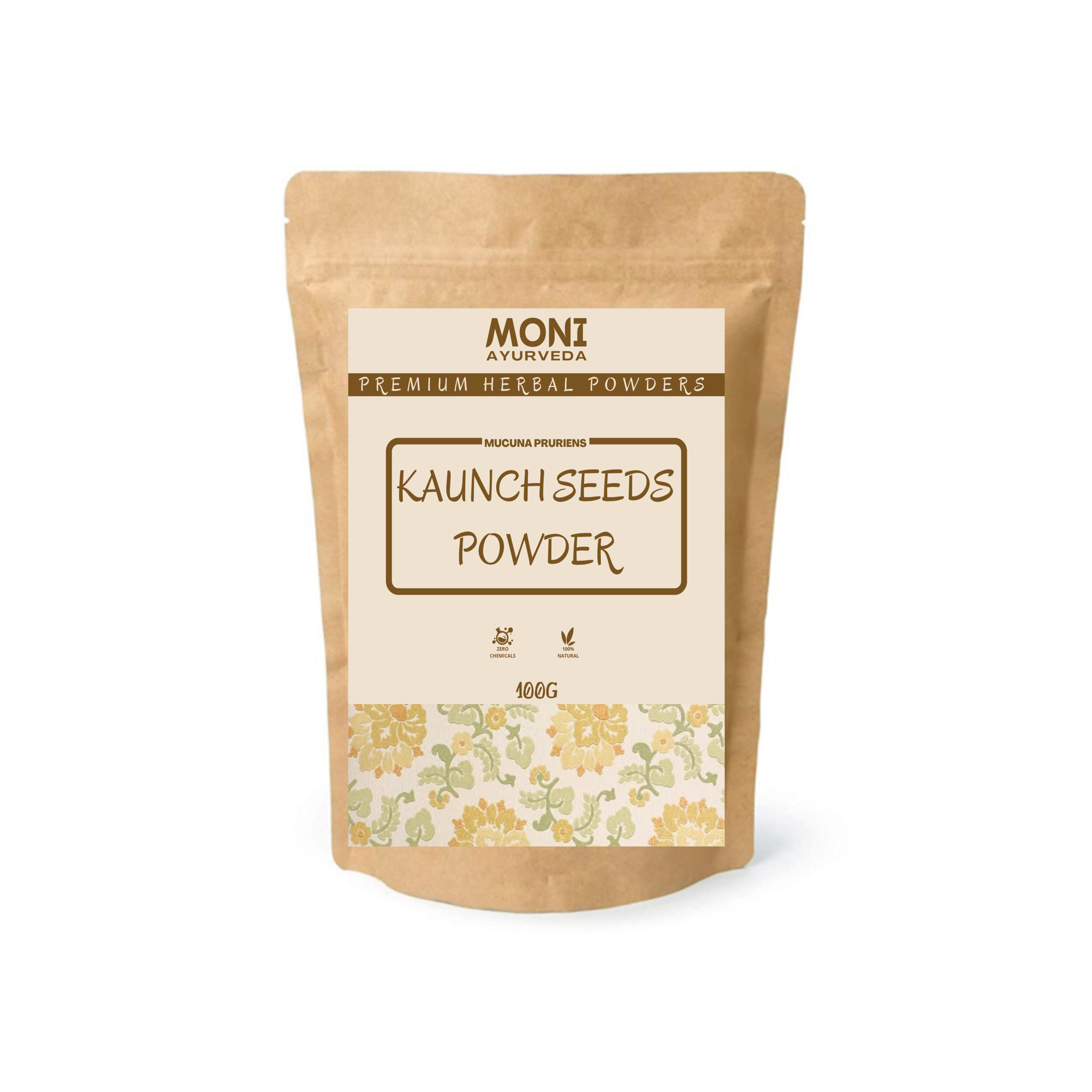 Moni Ayurveda Kaunch Seeds Powder (Kaunch Beej Powder) - Increases Strength  & Muscle Mass - Moni Ayurveda